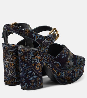 Floral velvet platform sandals | Etro