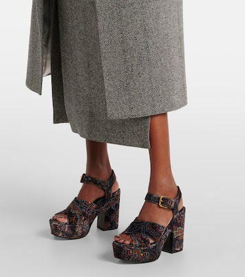 Floral velvet platform sandals | Etro