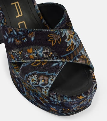 Floral velvet platform sandals | Etro