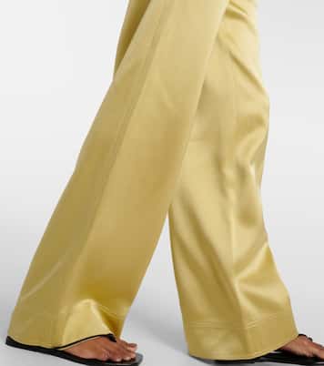 Pantalon ample à taille haute en satin | Toteme