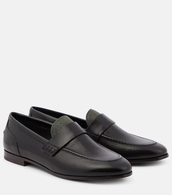 Mocassini in pelle con monili | Brunello Cucinelli