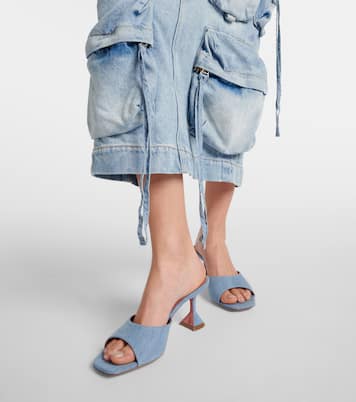 Lupita denim mules | Amina Muaddi