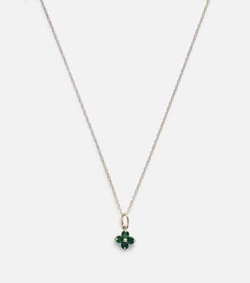 Collier Luckiest Clover en or 10 ct et émeraude | Stone and Strand
