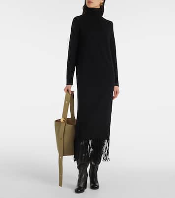 Vestido de lana y cachemir con flecos | Jardin des Orangers