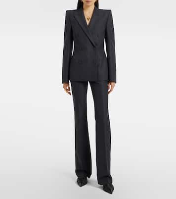 High-rise wool bootcut pants | McQueen
