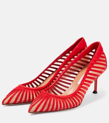 Passions 65 suede and mesh pumps | Aquazzura
