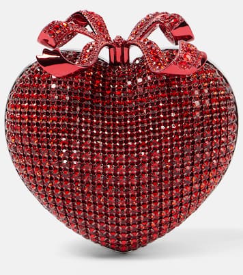 Bow crystal-embellished clutch | Self-Portrait