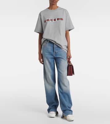 Camiseta de jersey de algodón con logo | Gucci