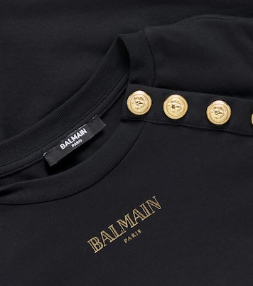 Camiseta de jersey de algodón con logo | Balmain Kids