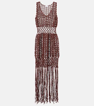 Vestido corto de algodón con flecos | Anna Kosturova