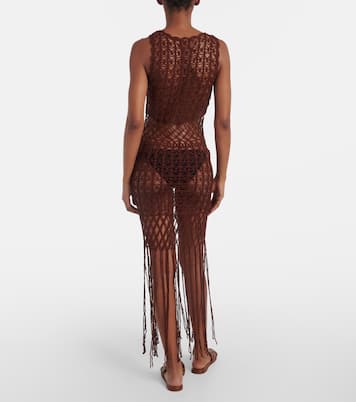 Vestido corto de algodón con flecos | Anna Kosturova