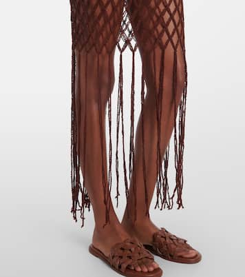 Vestido corto de algodón con flecos | Anna Kosturova
