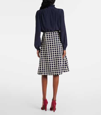 Jupe-short midi en laine et coton mélangés | Valentino