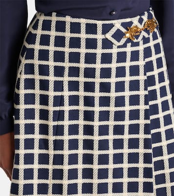 Jupe-short midi en laine et coton mélangés | Valentino