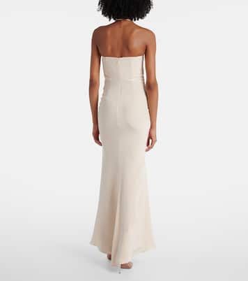 Abito lungo in seta con scollo all’americana | Roland Mouret