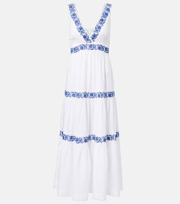 Besticktes Maxikleid Cannes aus Baumwolle | Heidi Klein