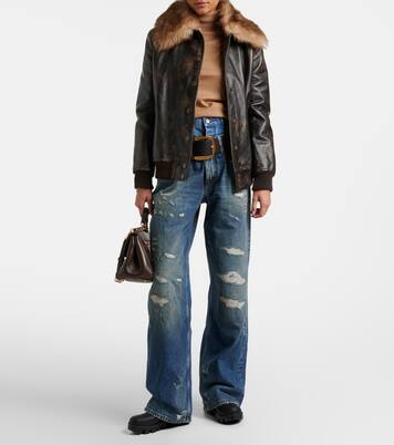 Distressed layered high-rise wide-leg jeans | Dolce&Gabbana