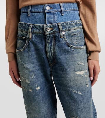 Distressed layered high-rise wide-leg jeans | Dolce&Gabbana