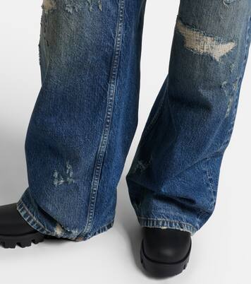 Distressed layered high-rise wide-leg jeans | Dolce&Gabbana