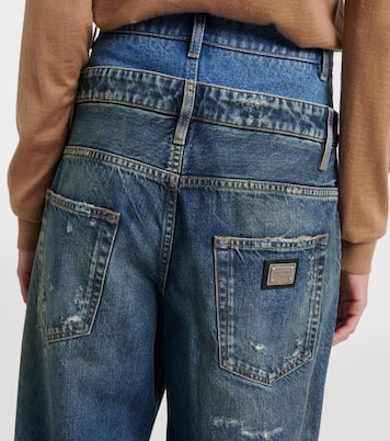 Distressed layered high-rise wide-leg jeans | Dolce&Gabbana