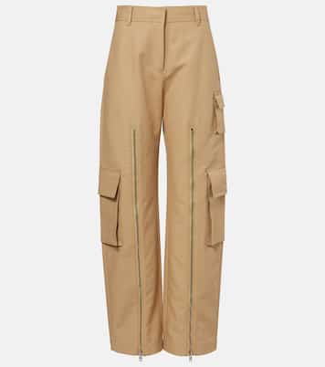 Layered mid-rise cotton satin pants | Acne Studios