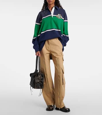 Layered mid-rise cotton satin pants | Acne Studios