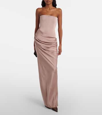 Draped satin corset gown | Alex Perry