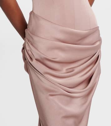 Draped satin corset gown | Alex Perry