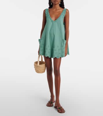 Embroidered cotton poplin minidress | Juliet Dunn