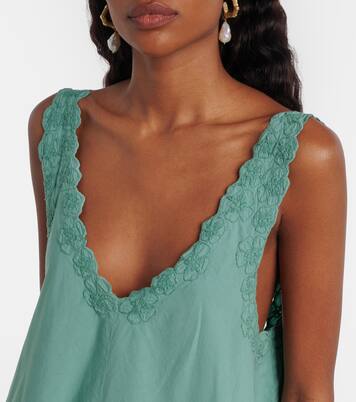 Embroidered cotton poplin minidress | Juliet Dunn