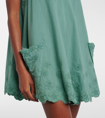 Embroidered cotton poplin minidress | Juliet Dunn