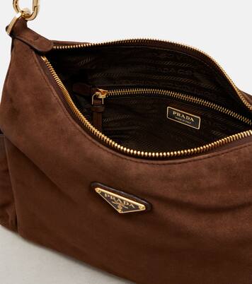 Prada Explore Large suede shoulder bag | Prada