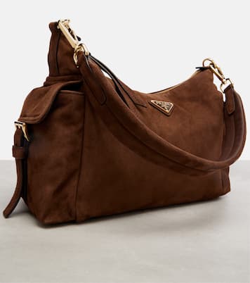 Prada Explore Large suede shoulder bag | Prada