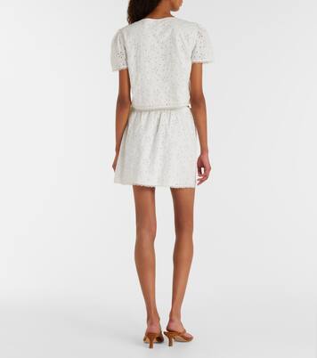 Salma embroidered cotton miniskirt | Posse