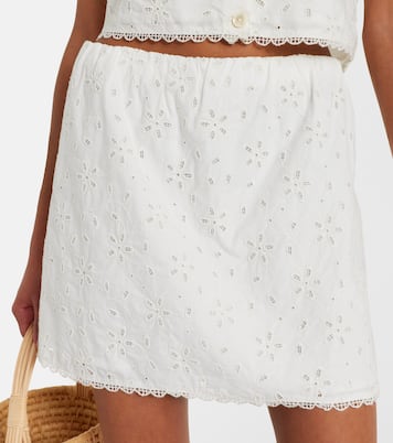 Salma embroidered cotton miniskirt | Posse