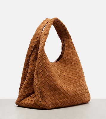 Campana Intrecciato Large suede shoulder bag | Bottega Veneta