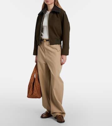 Campana Intrecciato Large suede shoulder bag | Bottega Veneta