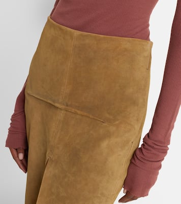 Suede maxi skirt | Rick Owens