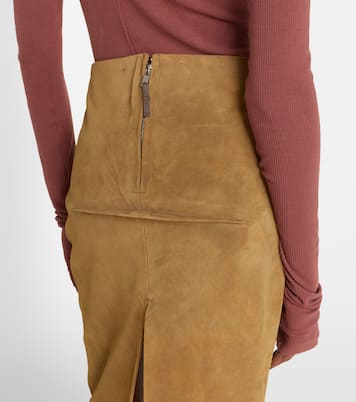 Suede maxi skirt | Rick Owens