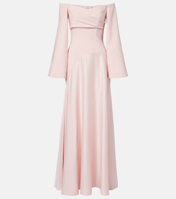 Rina satin and crêpe maxi dress | Solace London