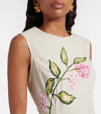 Abito midi in popeline di misto cotone | Oscar de la Renta