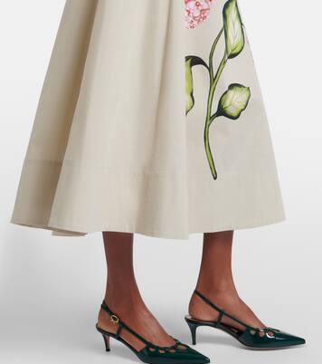 Abito midi in popeline di misto cotone | Oscar de la Renta