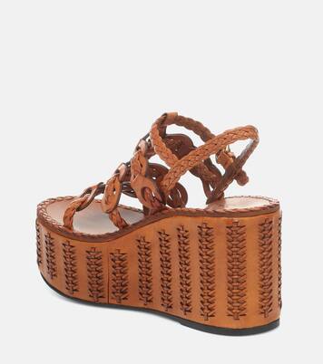 Sandali in pelle con zeppa | Prada