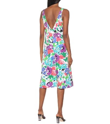 Vestido midi de sarga floral | Plan C