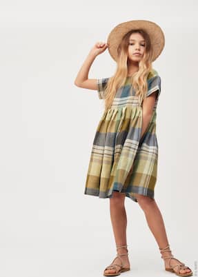 Vestido de lino de cuadros | Il Gufo
