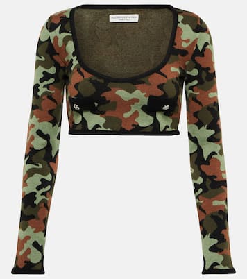 Camouflage knit crop top | Alessandra Rich