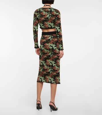 Camouflage knit crop top | Alessandra Rich