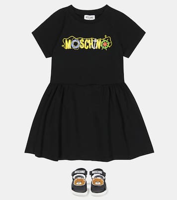 Robe en coton mélangé à logo | Moschino Kids