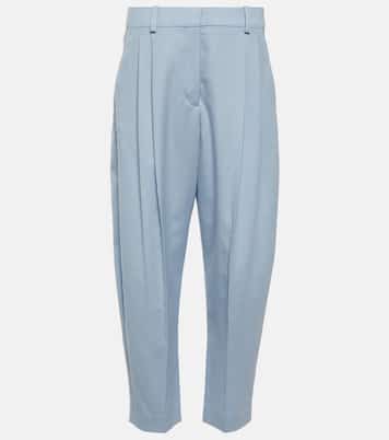 Cropped pleated wool pants | Stella McCartney