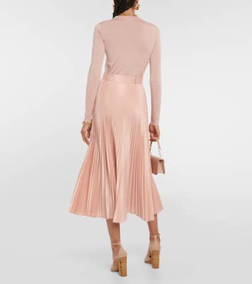 Pleated silk-blend midi skirt | Max Mara